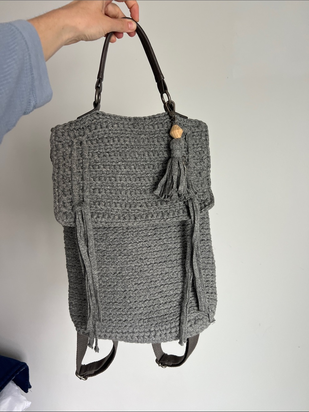 the sak helena gray crochet backpack bag purse boho bohemian travel vacation